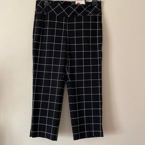 Roz & Ali the secret agent collection Cropped slacks Pants windowpane stretchy
